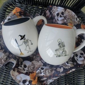 Rae Dunn Skeleton Halloween Mugs (set of 2)